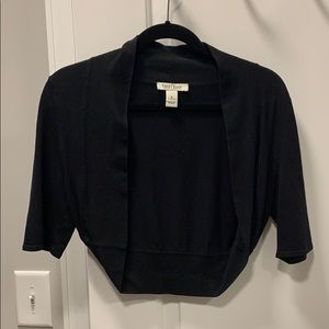 Black, open bolero shrug cardigan